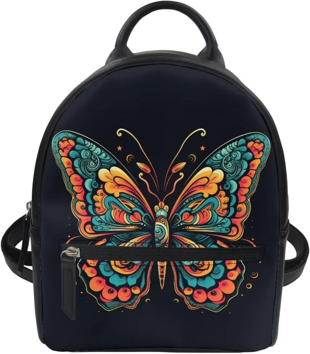 Womens Fashion Backpack Handbags with Front Pocket Artistic Simple Butterfly Mini School Backpack Purse for Kids Protable Travel Bags Dustproof Shoulder Bookbags