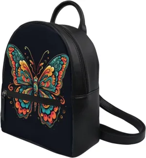 Womens Fashion Backpack Handbags with Front Pocket Artistic Simple Butterfly Mini School Backpack Purse for Kids Protable Travel Bags Dustproof Shoulder Bookbags