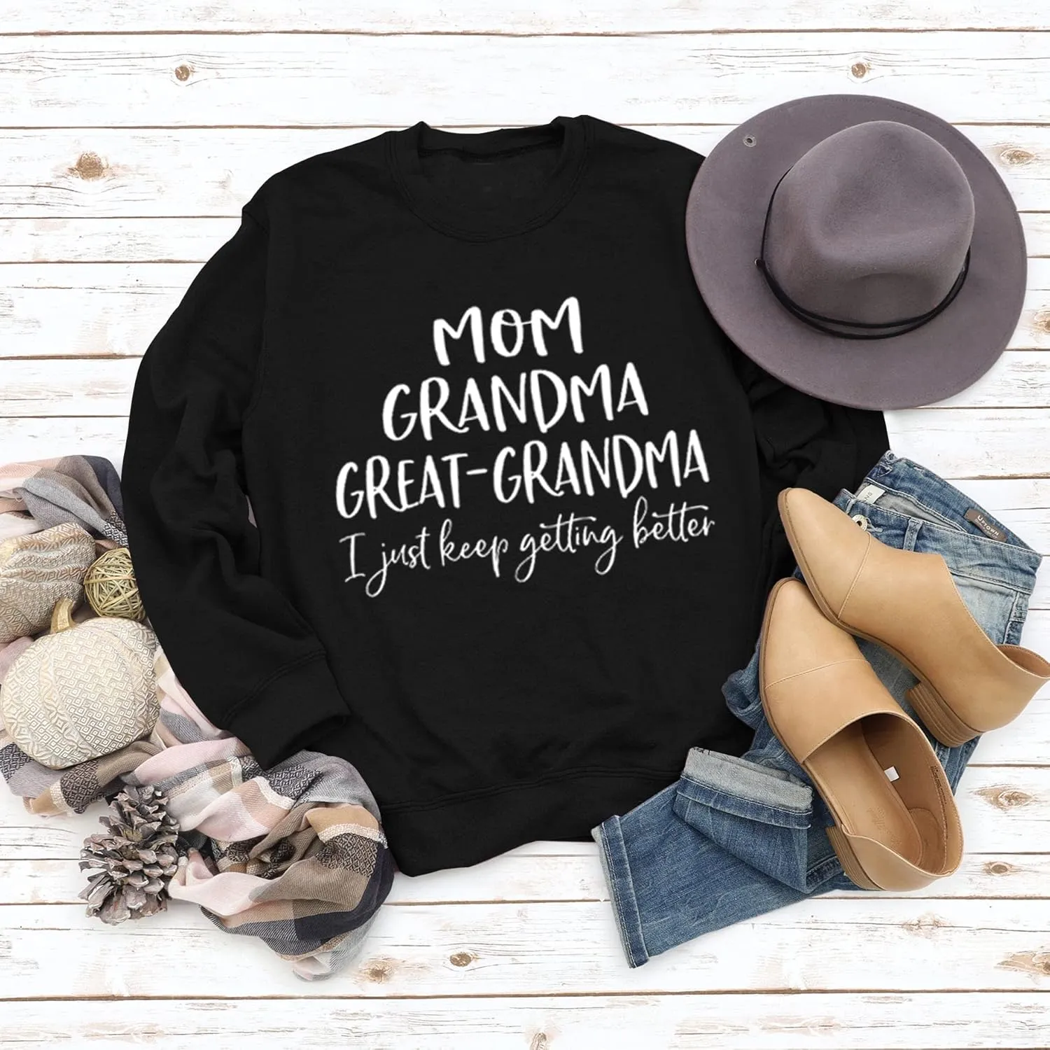 Womens Great Grandma Sweatshirt Crewneck Casual Pullover Loose Comfy Grandma Gifts Shirts Top