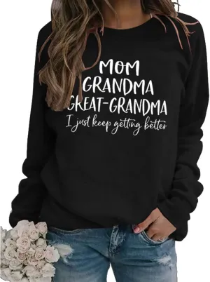 Womens Great Grandma Sweatshirt Crewneck Casual Pullover Loose Comfy Grandma Gifts Shirts Top