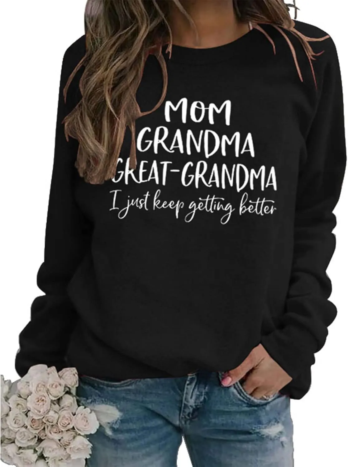Womens Great Grandma Sweatshirt Crewneck Casual Pullover Loose Comfy Grandma Gifts Shirts Top
