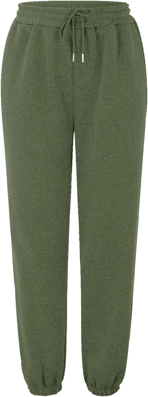 Womens High Waisted Baggy Sweatpants Workout Cinch Bottom High Waist Jogger Pants Y2k Trendy Pockets Lounge Trousers