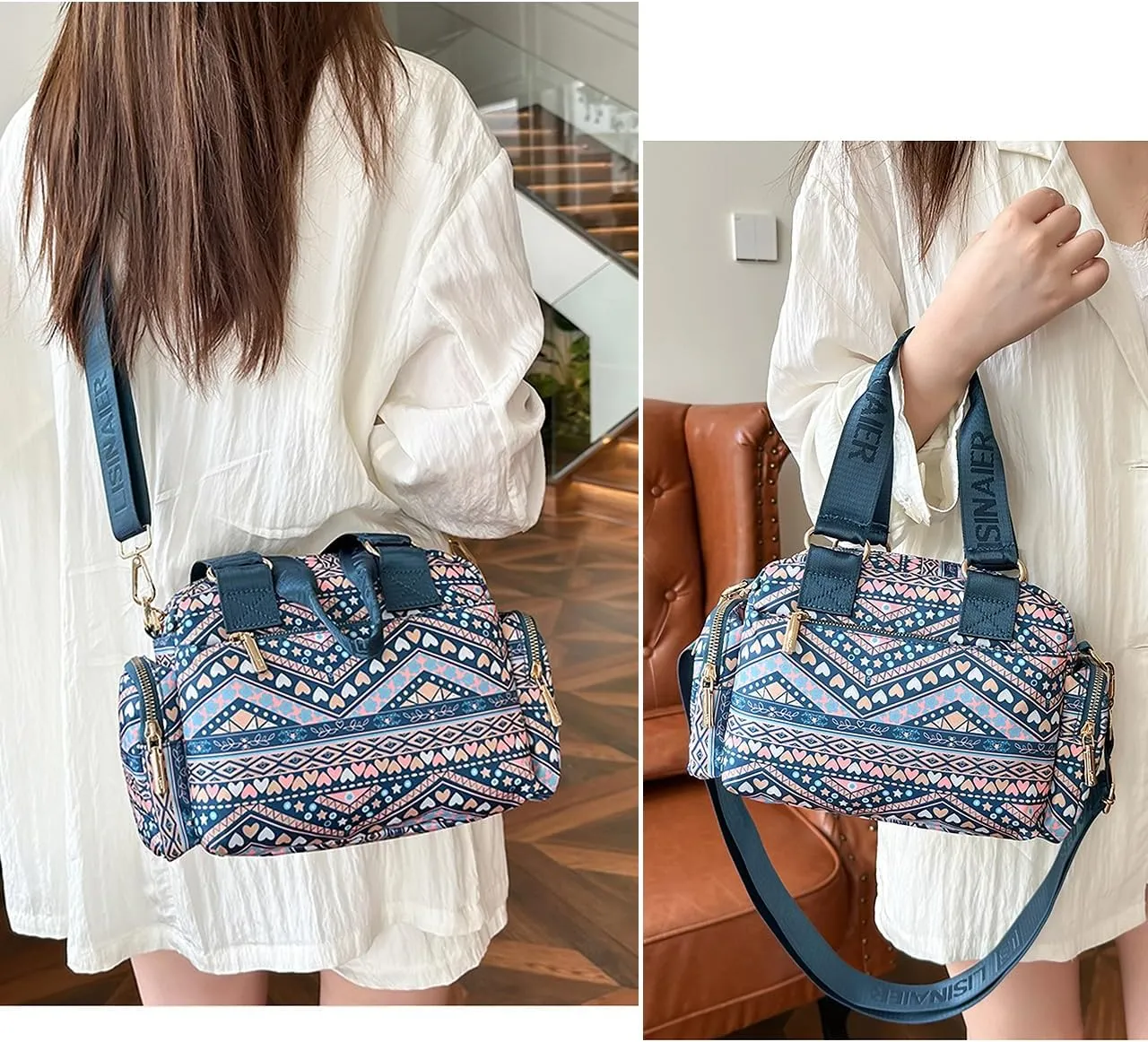 Women's Mini Gym Bag - Fashionable and Cute Sports Bag, Small Duffel Crossbody Gym Handbag for Travel/Hiking