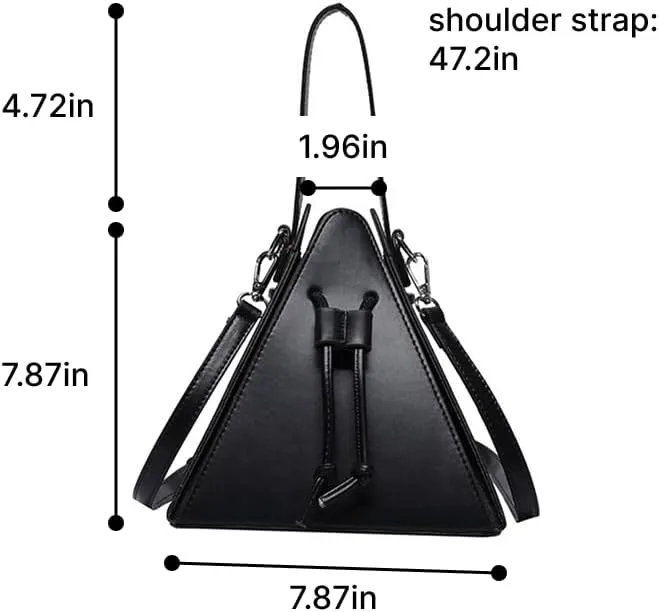 Women's Pu Leather Evening Clutch & Crossbody Bag - Unique Top Handle Triangle Satchel for Daily Use