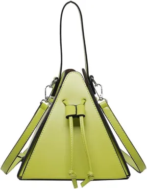 Women's Pu Leather Evening Clutch & Crossbody Bag - Unique Top Handle Triangle Satchel for Daily Use