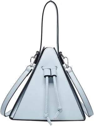 Women's Pu Leather Evening Clutch & Crossbody Bag - Unique Top Handle Triangle Satchel for Daily Use