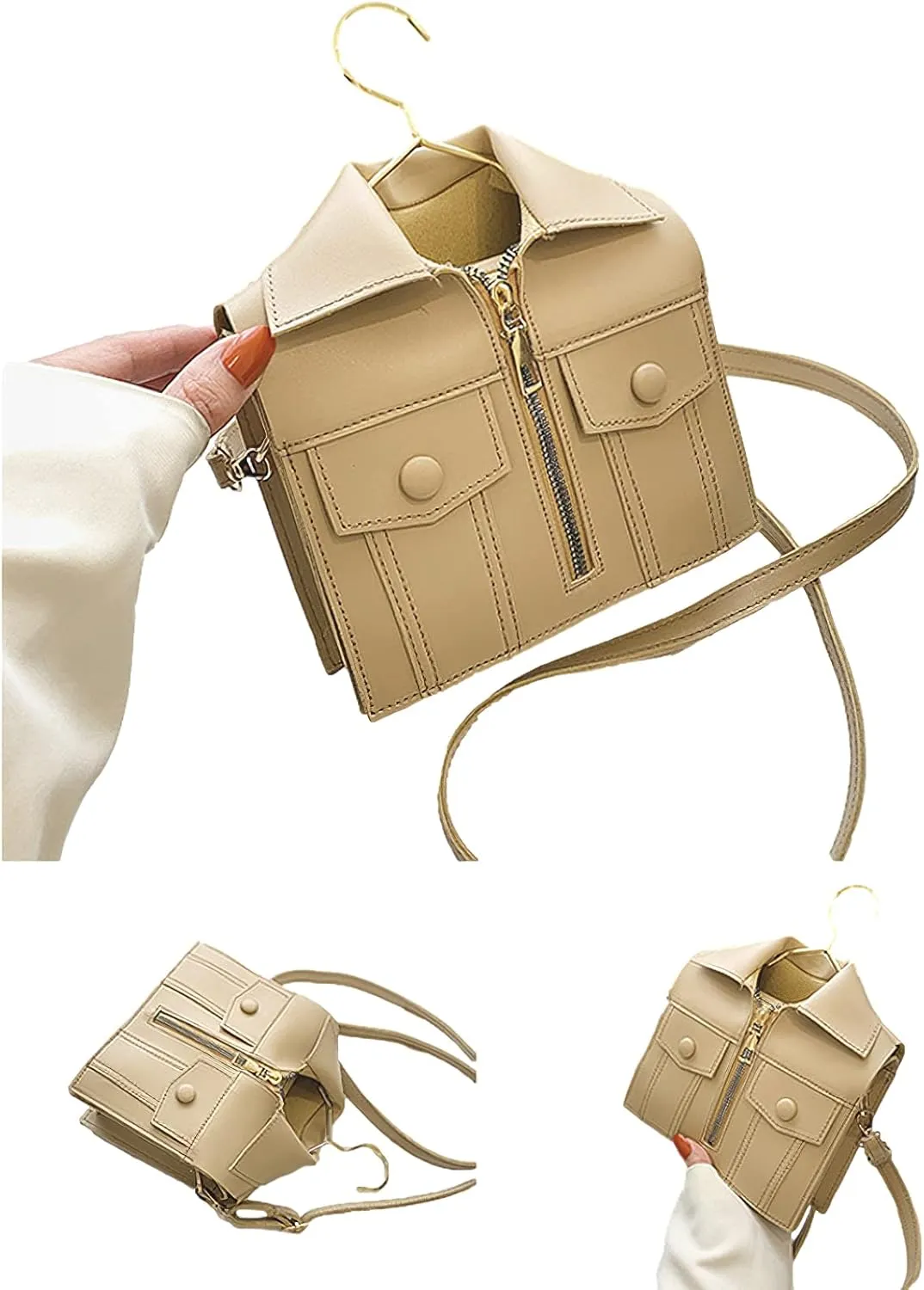 Women's Shirt-Shaped Purse Novelty Shoulder Bag Unique Clutch Handbag Funny Leather Crossbody Tote Satchel