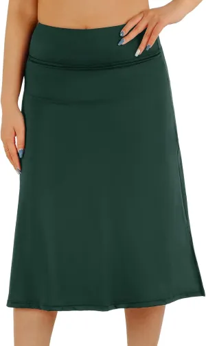 Womens Skorts Modest Knee Length Skirts Athletic Midi Active Running Skirt