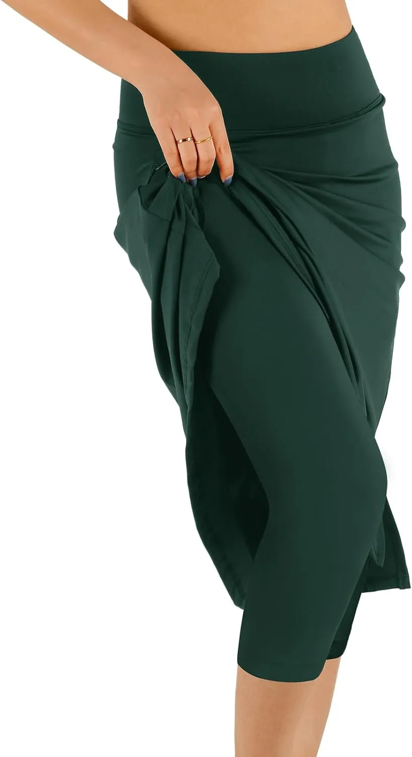 Womens Skorts Modest Knee Length Skirts Athletic Midi Active Running Skirt
