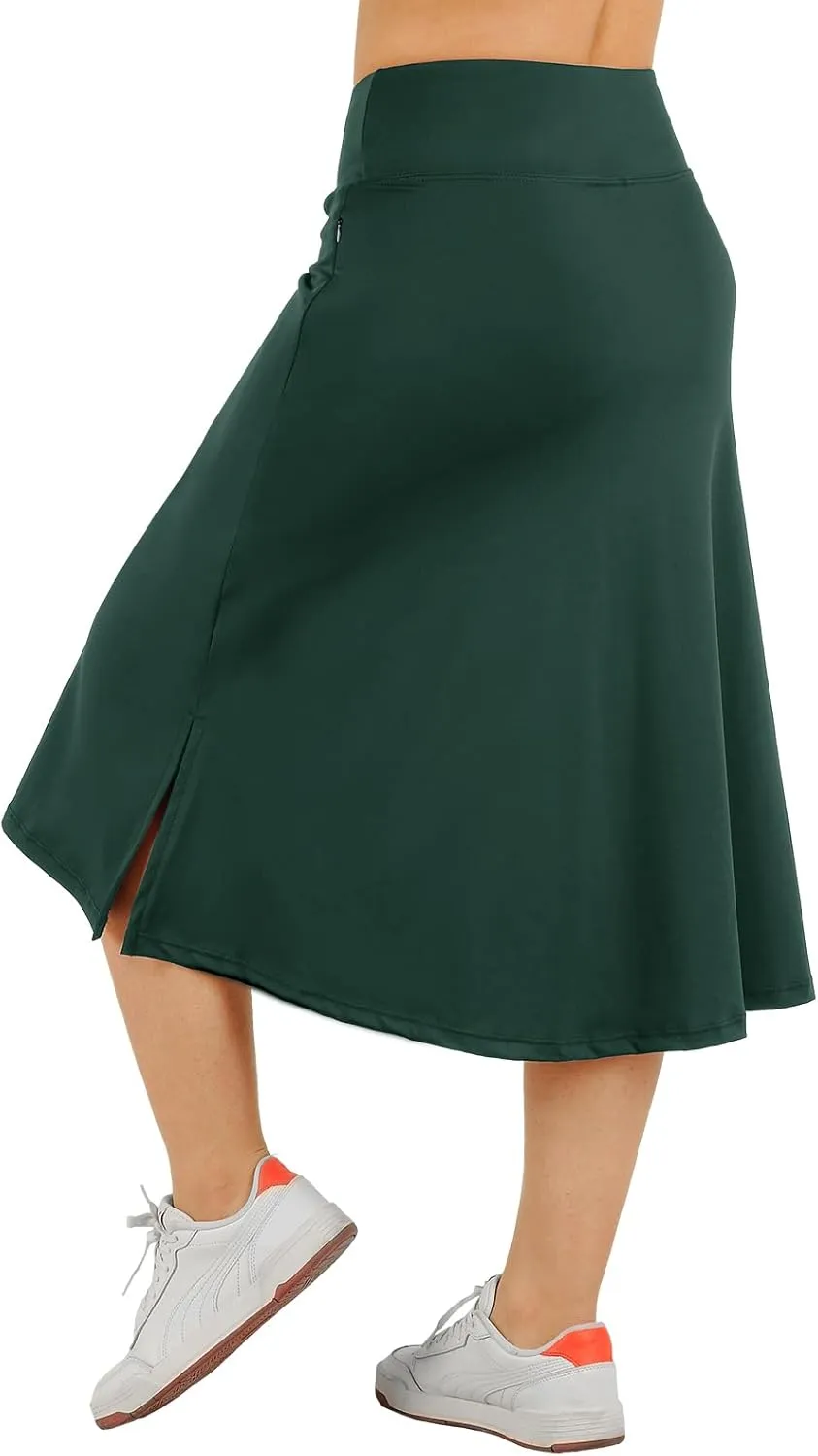 Womens Skorts Modest Knee Length Skirts Athletic Midi Active Running Skirt
