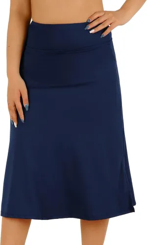 Womens Skorts Modest Knee Length Skirts Athletic Midi Active Running Skirt