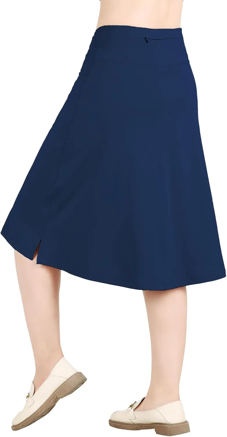 Womens Skorts Modest Knee Length Skirts Athletic Midi Active Running Skirt