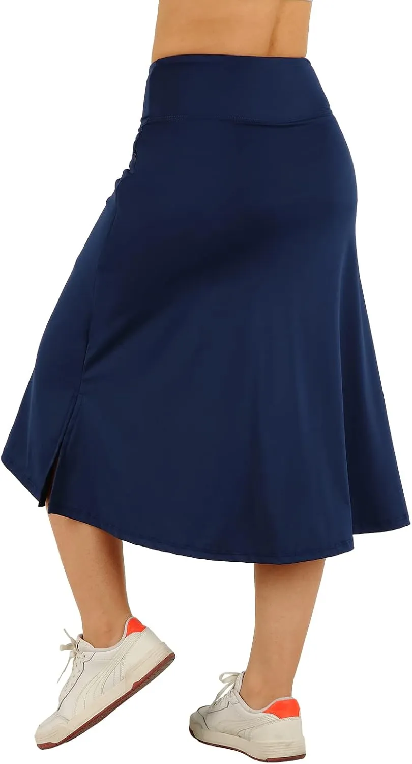 Womens Skorts Modest Knee Length Skirts Athletic Midi Active Running Skirt