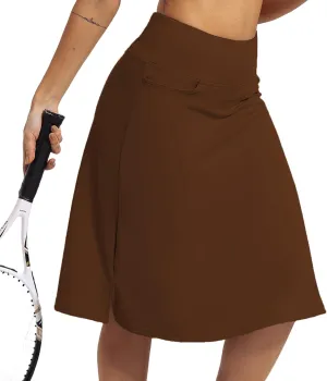 Womens Skorts Modest Knee Length Skirts Athletic Midi Active Running Skirt