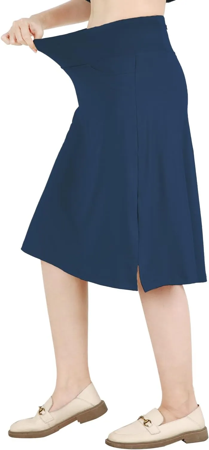Womens Skorts Modest Knee Length Skirts Athletic Midi Active Running Skirt