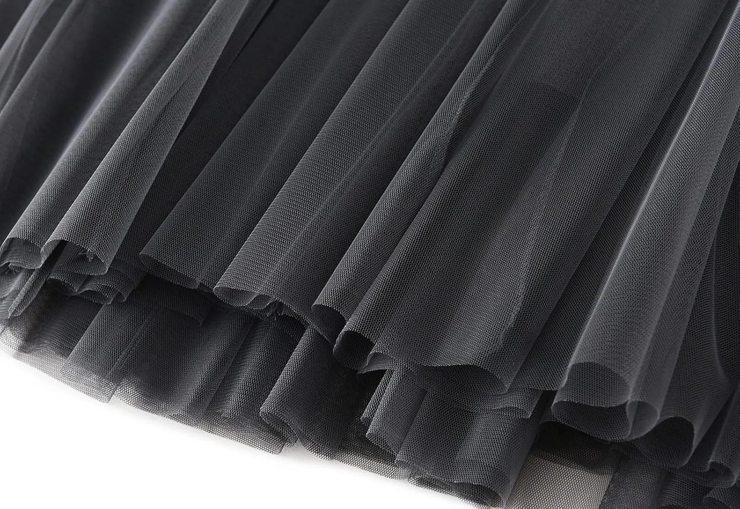 Women's Tulle Skirt Layered Pleated Mesh High Elastic Waist Skirt Flowy A-line Midi Skirt Prom Party Skirt