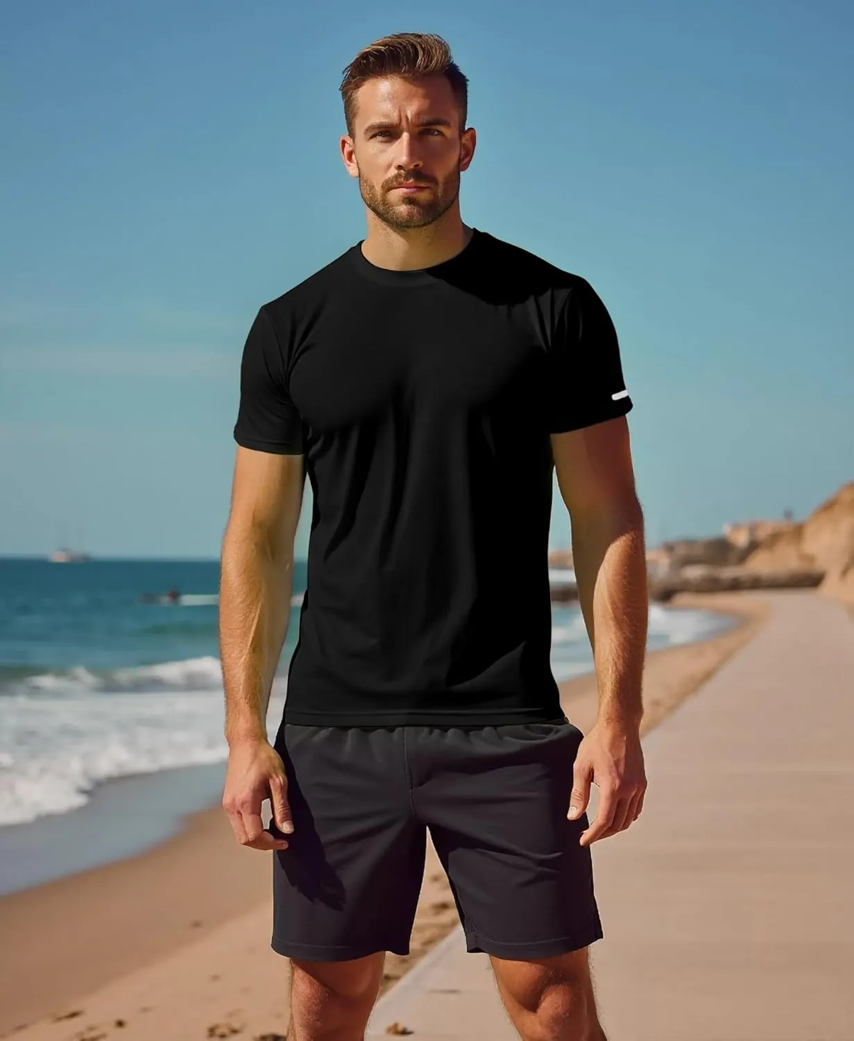 Workout Shirts Men Moisture Wicking T-Shirt Quick Dry Running Short Sleeve Gym Performance Active Tee Athletic Fit