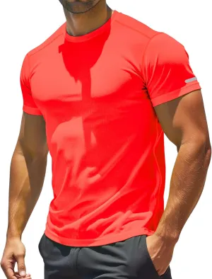 Workout Shirts Men Moisture Wicking T-Shirt Quick Dry Running Short Sleeve Gym Performance Active Tee Athletic Fit