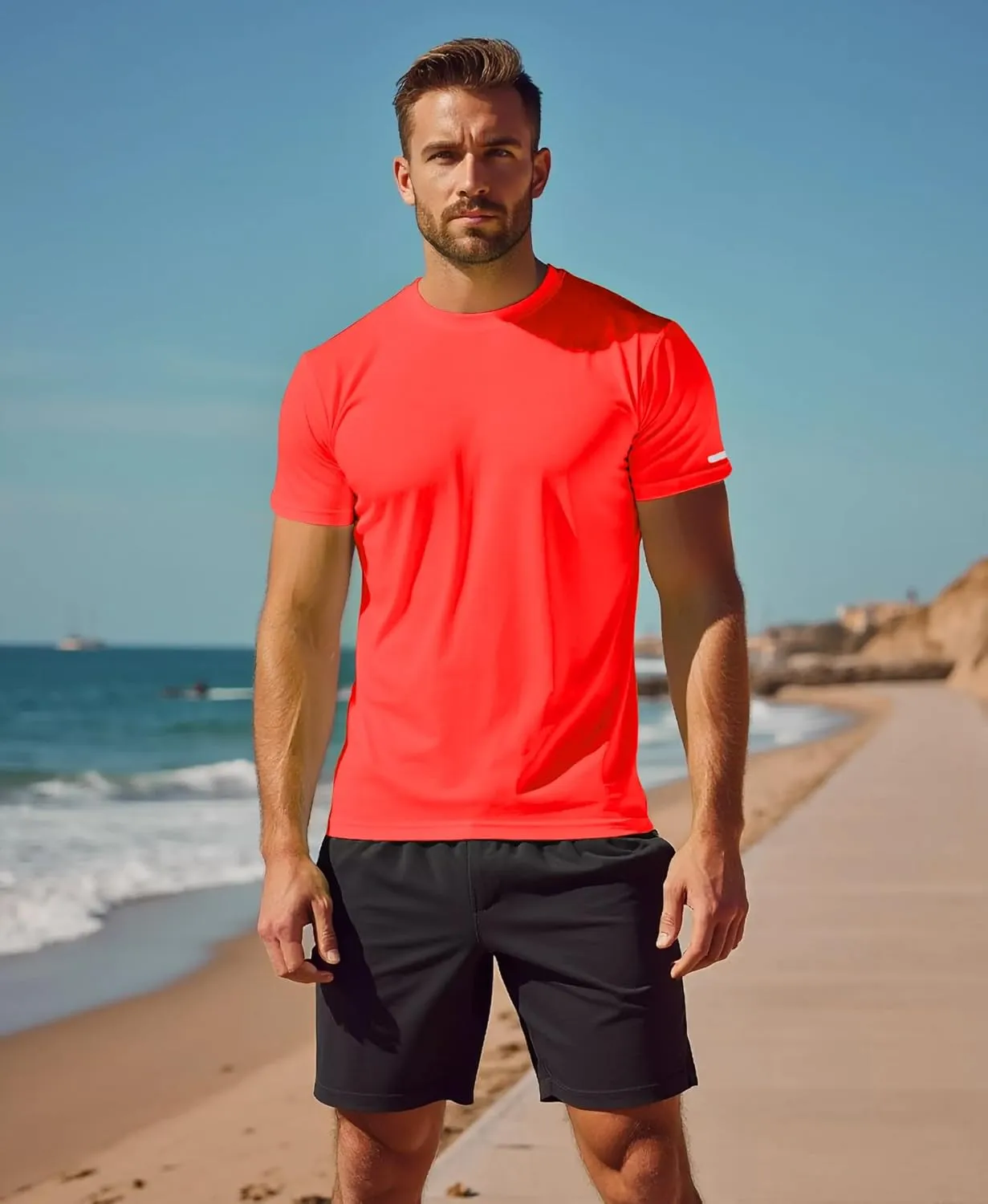 Workout Shirts Men Moisture Wicking T-Shirt Quick Dry Running Short Sleeve Gym Performance Active Tee Athletic Fit