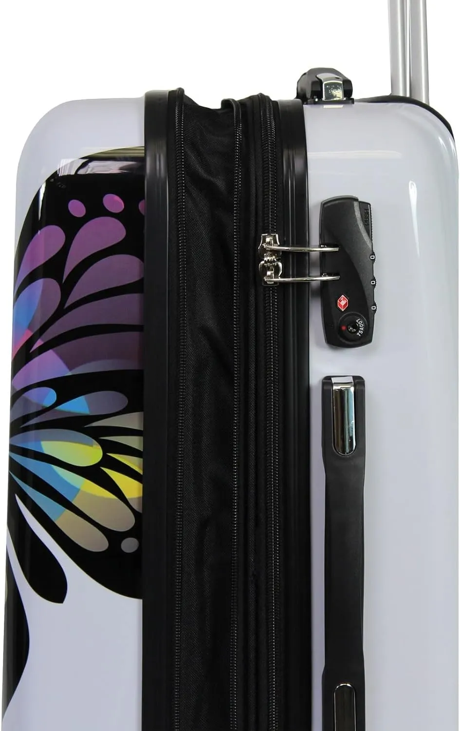 World Traveler Butterfly Polycarbonate Hardside Expandable Spinner Luggage with Enhanced Wheel System, 2-Piece Carry-On Set