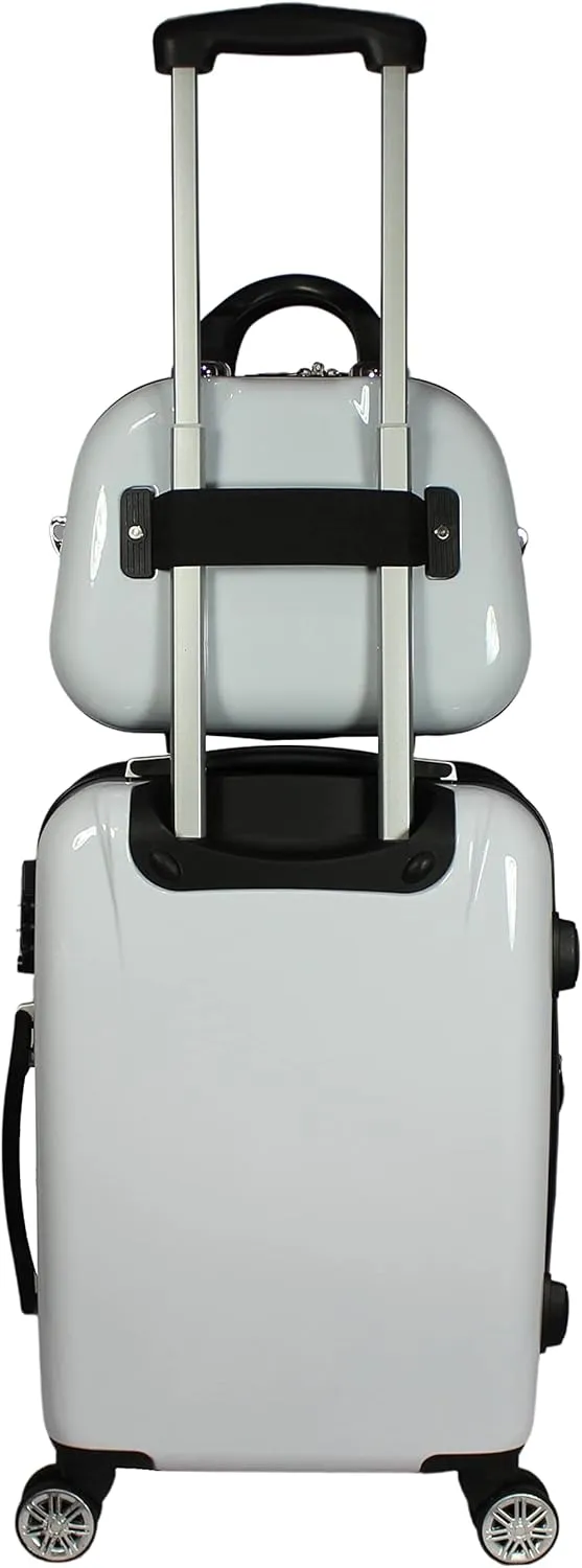 World Traveler VentureX Airline Approved Luggage  Lightweight Hardside Suitcase with Spinner Wheels, Butterfly, 2-Piece Carry-On Set