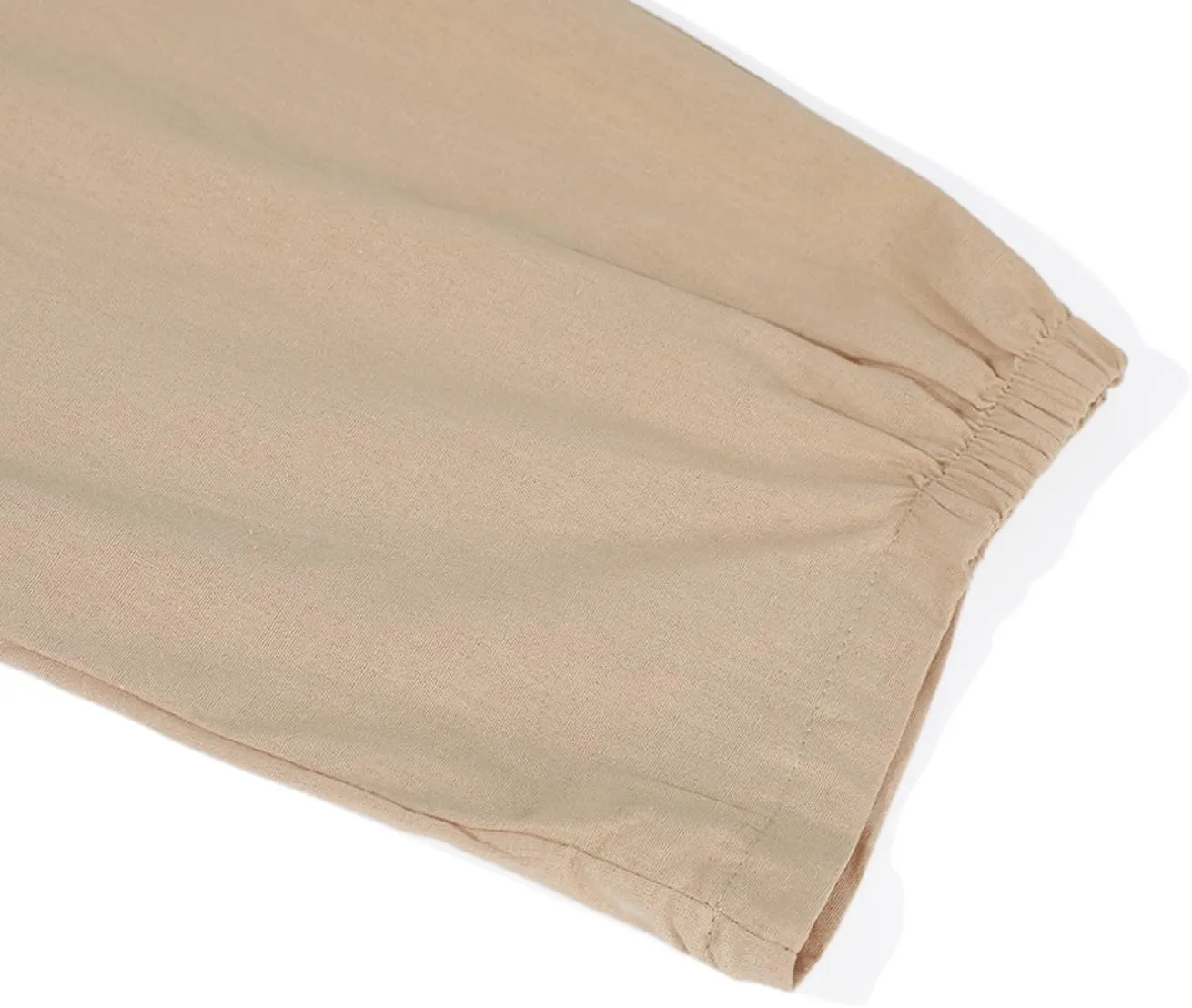 yoeasy Women's Linen Ankle Capris Trousers Loose Comfy Lounge Elastic Waist Pants with Pockets