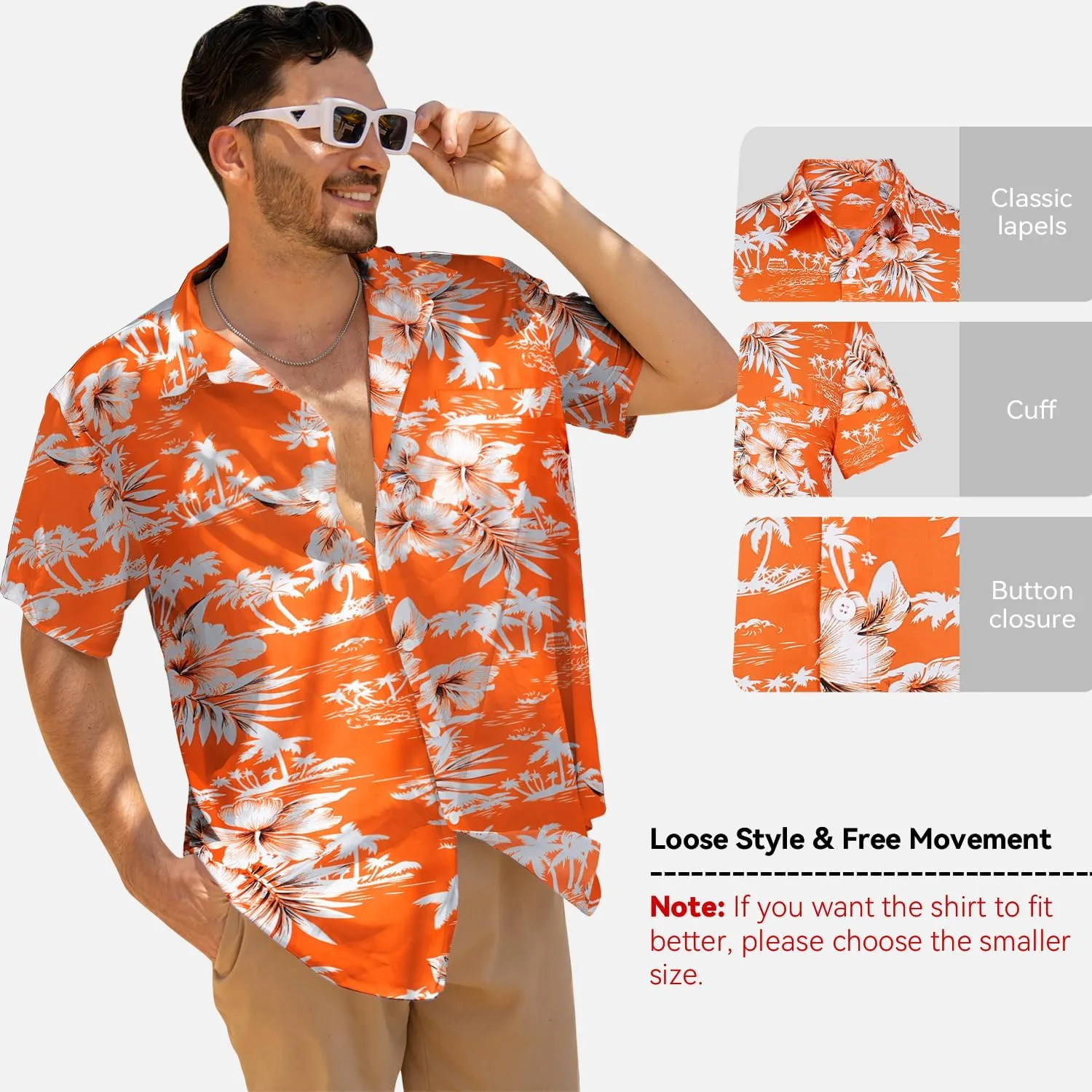 Yoimira Mens Hawaiian Shirts Short Sleeve,Print Mens Casual Button Down Floral Summer Beach Shirt