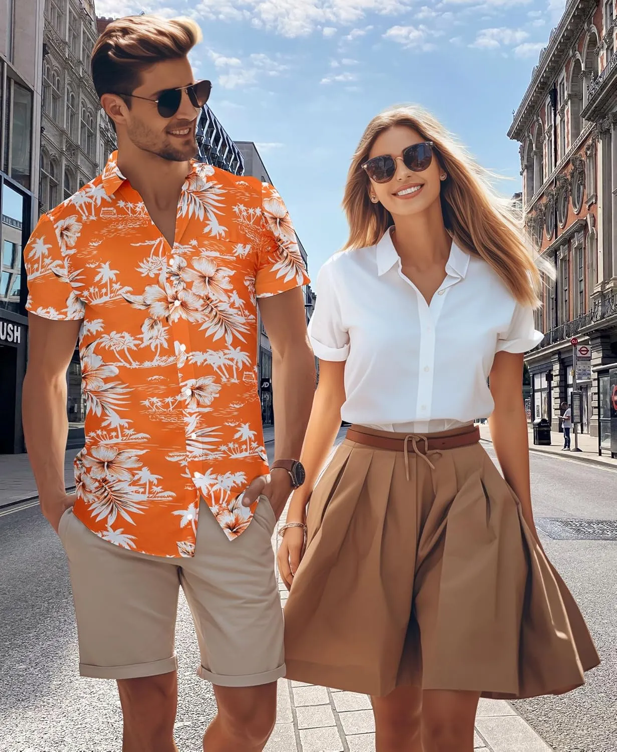 Yoimira Mens Hawaiian Shirts Short Sleeve,Print Mens Casual Button Down Floral Summer Beach Shirt