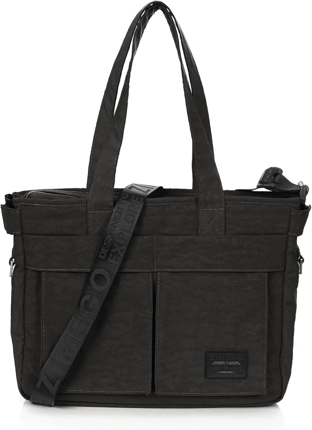 ZIMEGO Stylish Casual Business Laptop Tote Bag  Durable Travel Crossbody Shoulder Bag