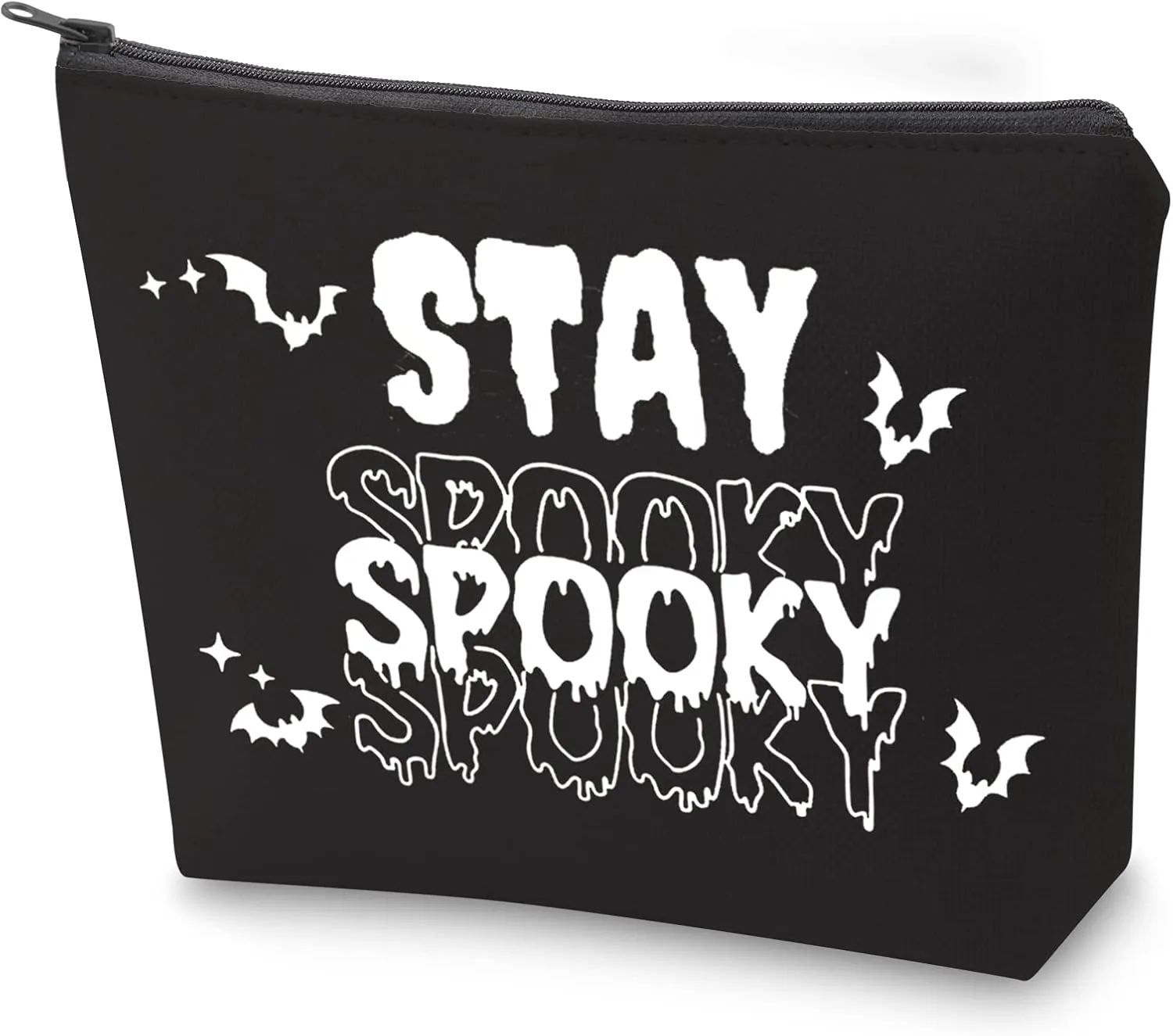ZJXHPO Spooky Vibe Cosmetic Bag Stay Spooky Makeup Bag With Zipper Halloween Party Gift Spooky Season Toiletry Bag (Stay Spooky)